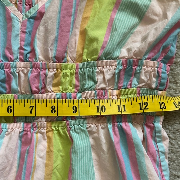 RAILS Carmen Guava Striped Multicolor Smocked Mini Dress Size Small Sundress - Picture 8 of 9